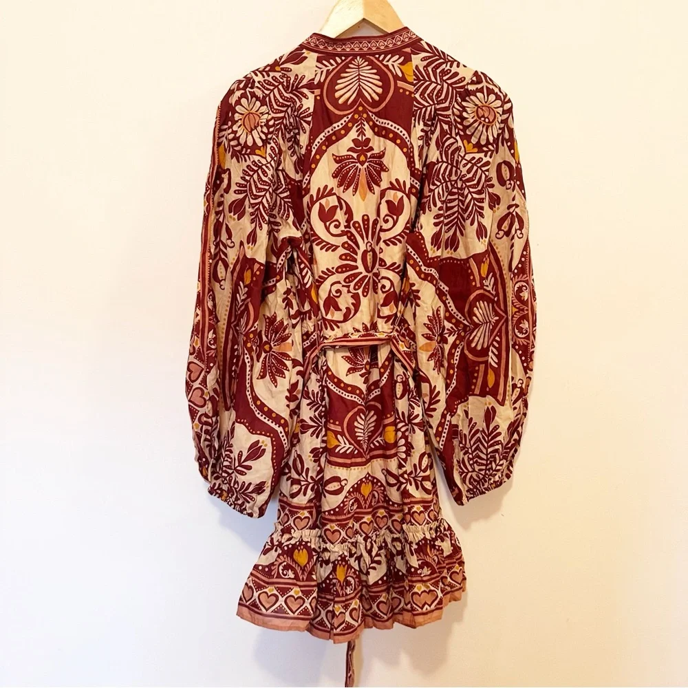Anthropologie Brown and Tan Patterned Mini Dress - Picture 9 of 9